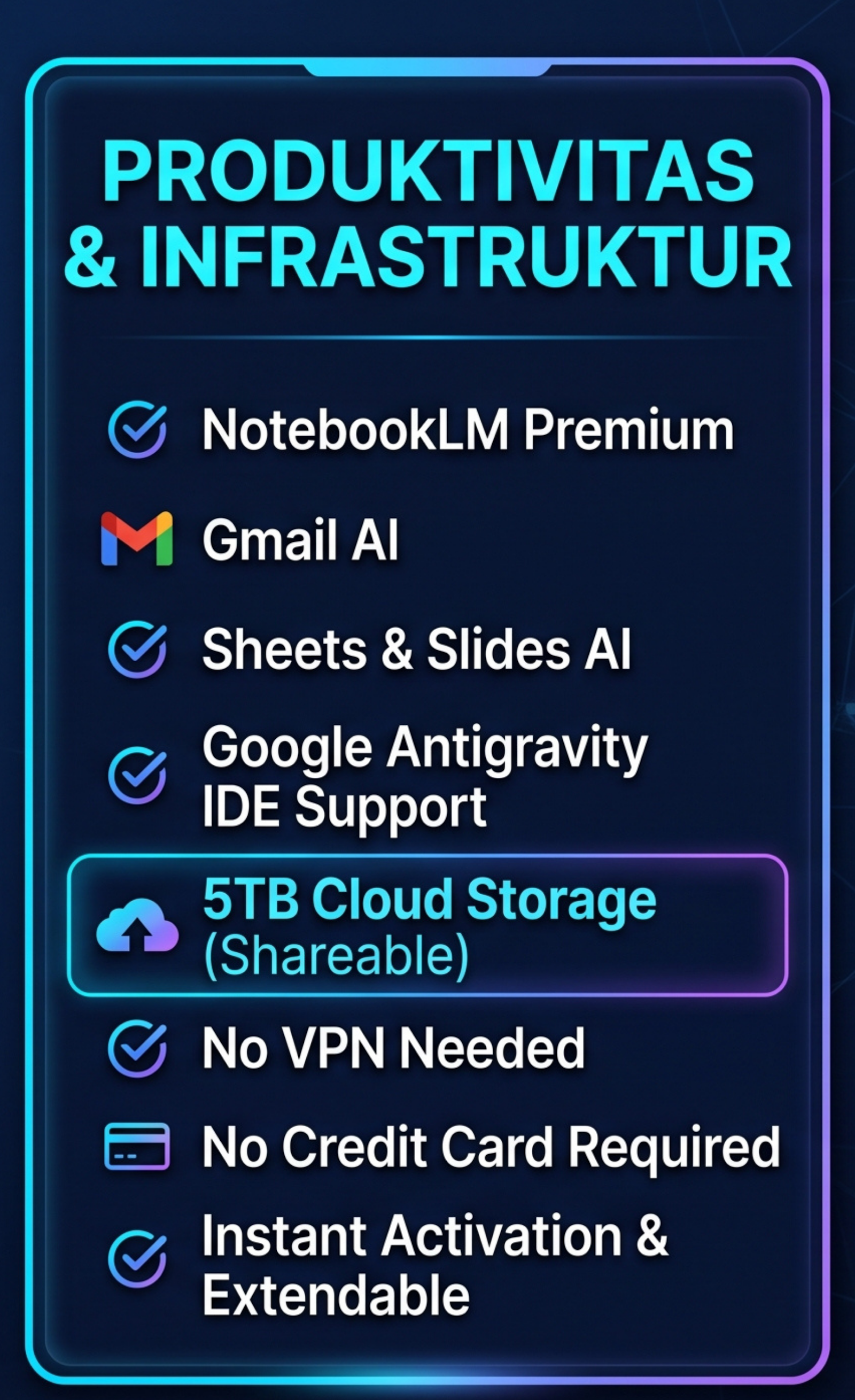 Google Gemini Pro 18 Bulan + Google Drive 5TB Premium (Head/Invite) screenshot